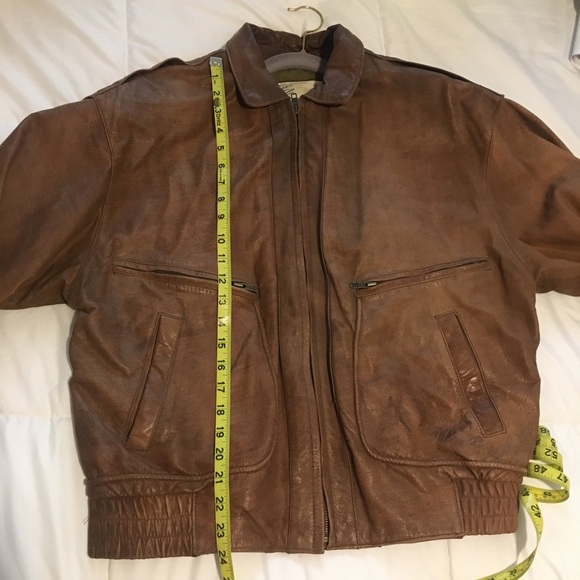 Vintage Nordstrom Brass Plum Leather Bomber Jacket - Picture 11 of 16